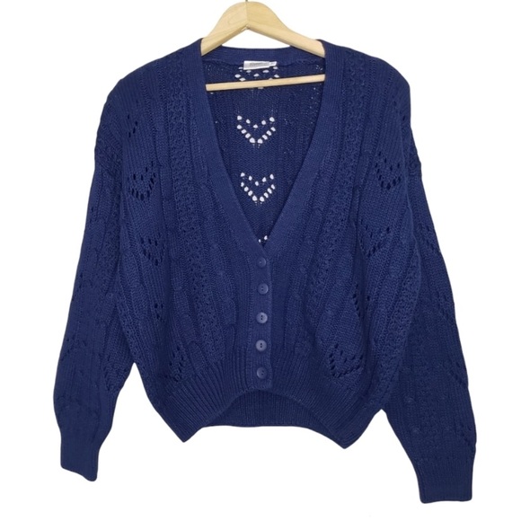Sweaters - Vintage Navy Women's Cardigan